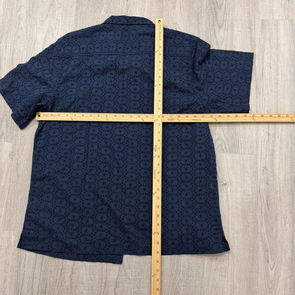 Lucky Brand Eyelet Club Shirt Men's Large Blue Short Sleeve Loop Collar NWT NEW - Picture 9 of 10